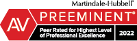 Martindale-Hubbell | AV | Preeminent | Peer Rated for Highest Level of Professional Excellence | 2022